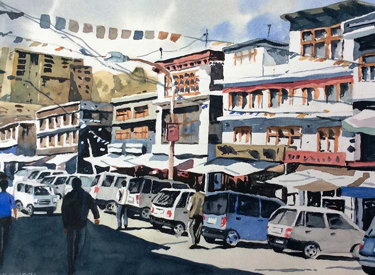 LEH BAZAR, Watercolor